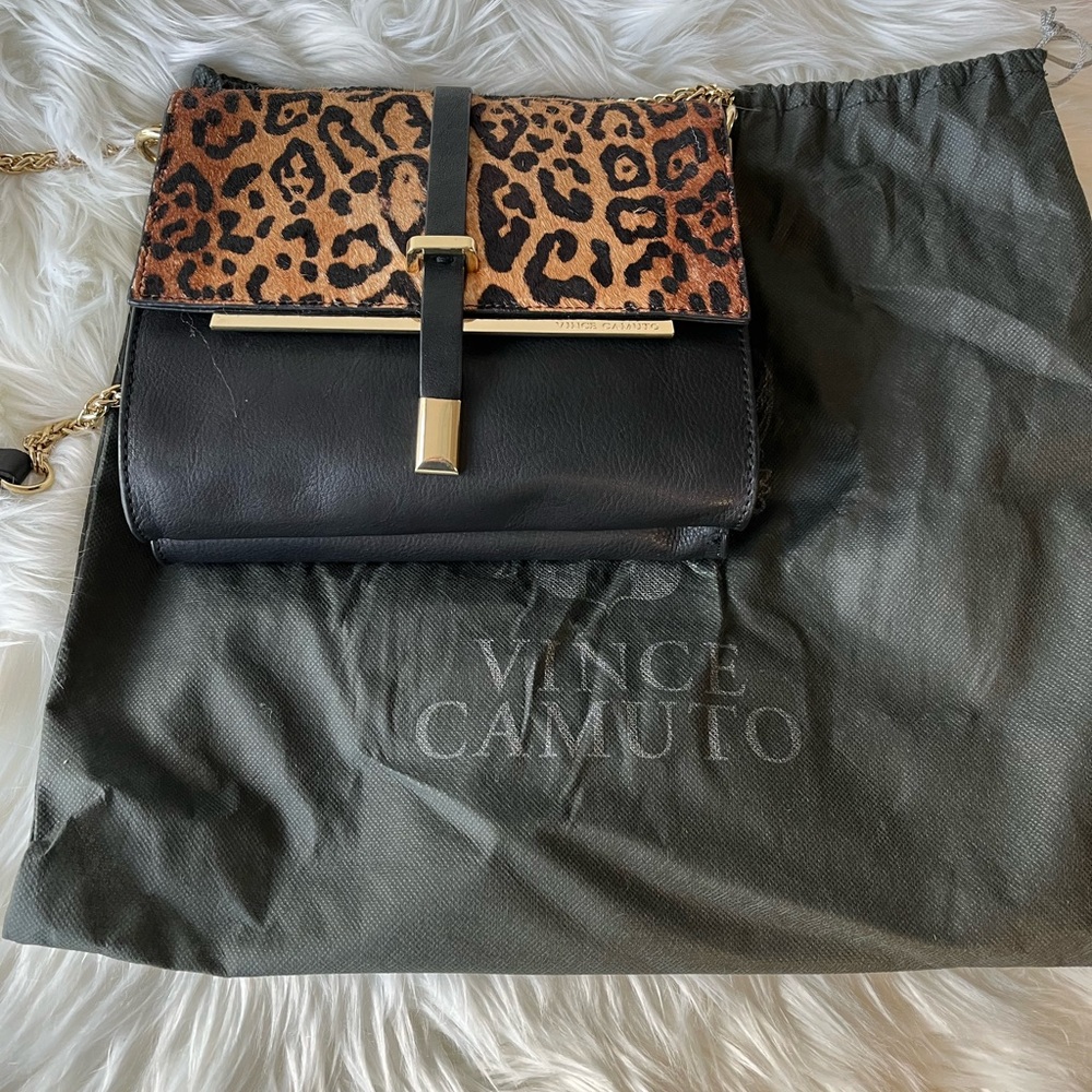 - Vince Camuto “Leila” haircalf chain purse and dustbag EUC